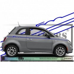 Fiat 500 sticker bandes laterales retro vagues design vintage Fun Stickers