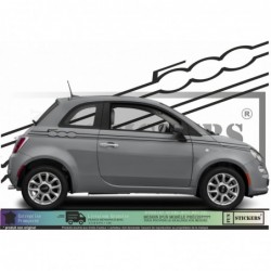 Fiat 500 - kit Bandes latérales complet  500 signature    - Tuning Sticker Autocollant Graphic Decals