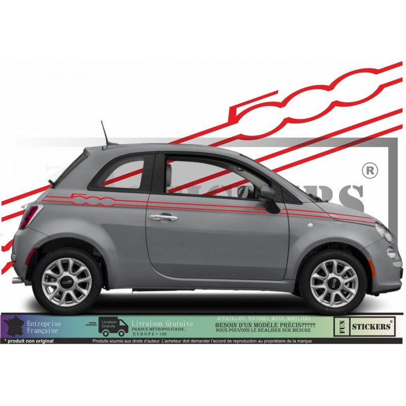 Fiat 500 Signature autocollant stripping bandes laterales Fun Stickers