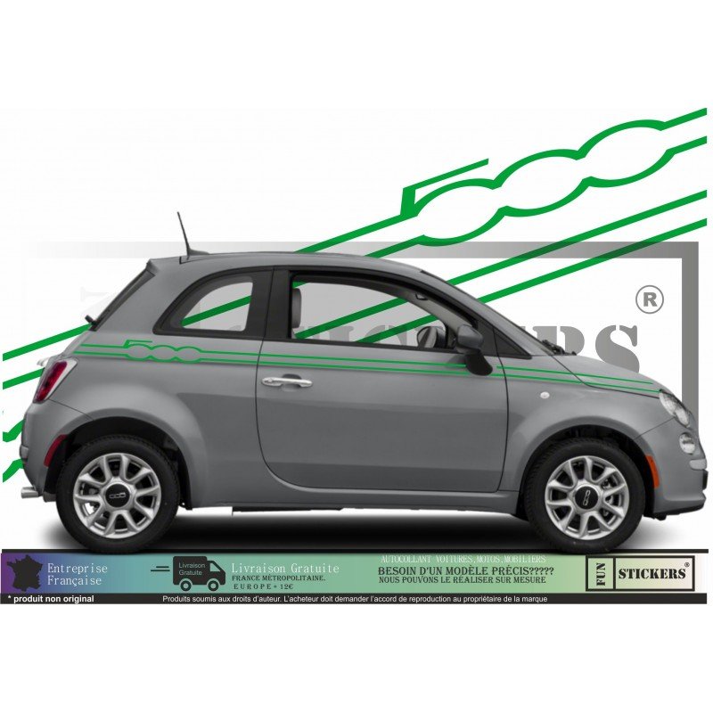 Fiat 500 Signature autocollant stripping bandes laterales Fun Stickers