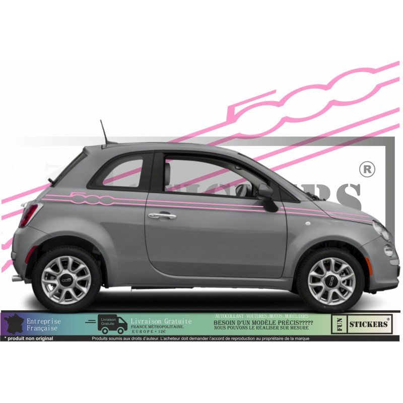 Fiat 500 Signature autocollant stripping bandes laterales Fun Stickers