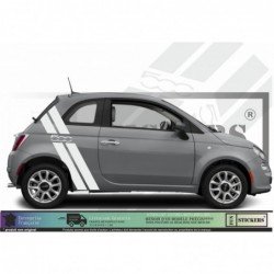 Fiat 500 kit stickers bandes racing style sportif autocollant Fun Stickers
