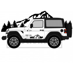 JEEP  montagne paysage portières - Kit Complet - voiture Sticker Autocollant Graphic Decals