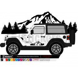 JEEP  montagne paysage portières - Kit Complet - voiture Sticker Autocollant Graphic Decals