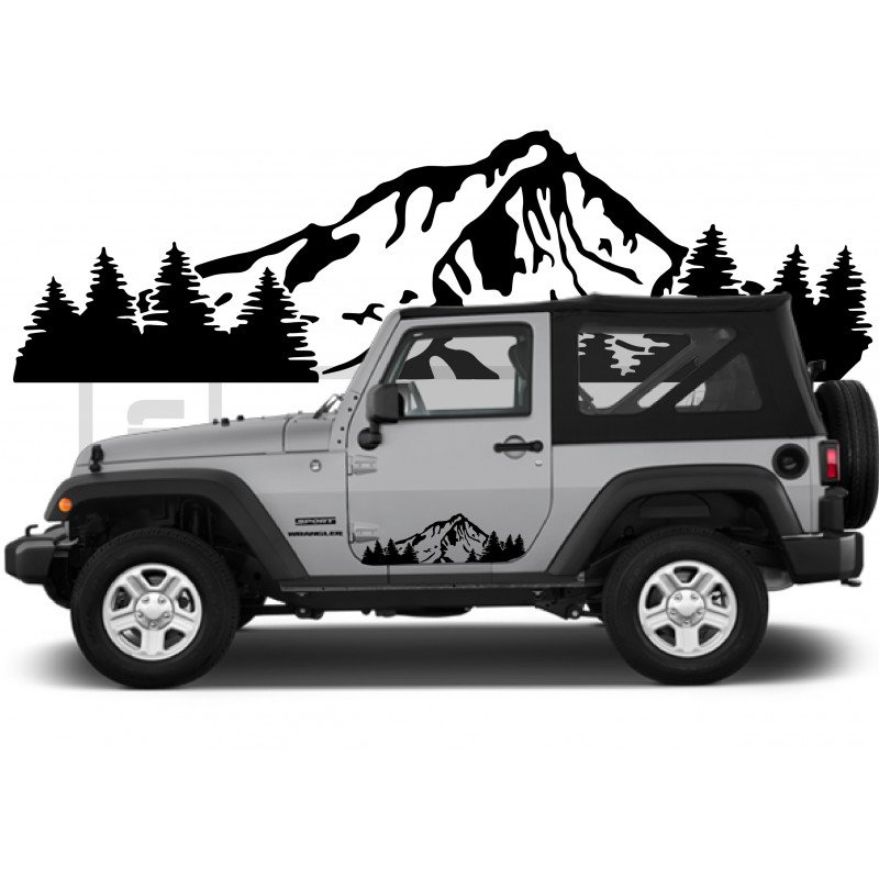 Jeep Renegade montagne paysage portieres kit complet autocollant Fun Stickers