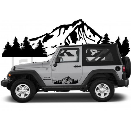 Jeep Renegade montagne paysage portieres kit complet autocollant Fun Stickers