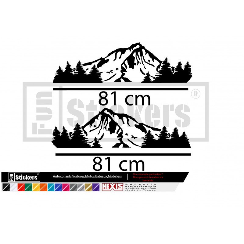 Autocollant Mural Montagne – Multicolore – Décalcomanie Pour Chambre D'enfant – White Corner