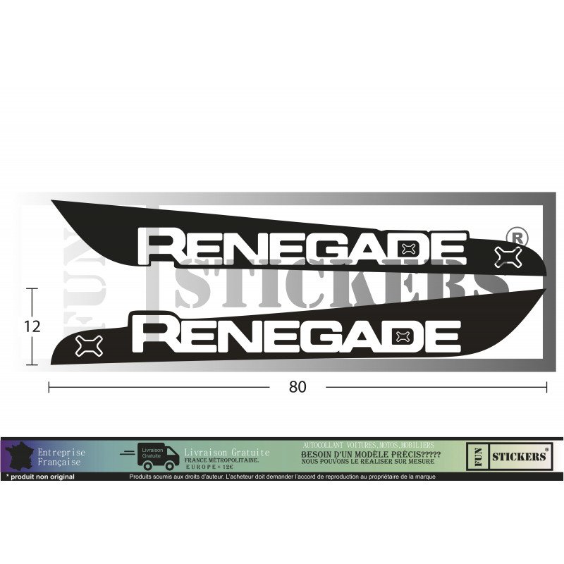 Jeep Renegade ailes avant kit decoration autocollant sticker Fun Stickers