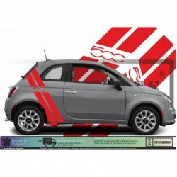 Fiat 500 kit stickers bandes racing style sportif autocollant Fun Stickers
