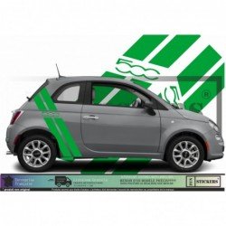 Fiat 500 kit stickers bandes racing style sportif autocollant Fun Stickers