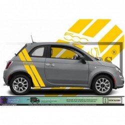 Fiat 500 kit stickers bandes racing style sportif autocollant Fun Stickers