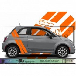 Fiat 500 kit stickers bandes racing style sportif autocollant Fun Stickers
