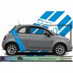 Fiat 500 kit stickers bandes racing style sportif autocollant Fun Stickers