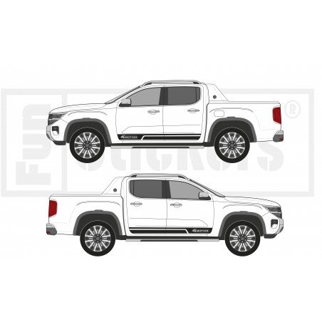 VW Amarok bandes bas de caisse 4Motion kit complet autocollant Fun Stickers