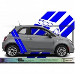 Fiat 500 kit stickers bandes racing style sportif autocollant Fun Stickers