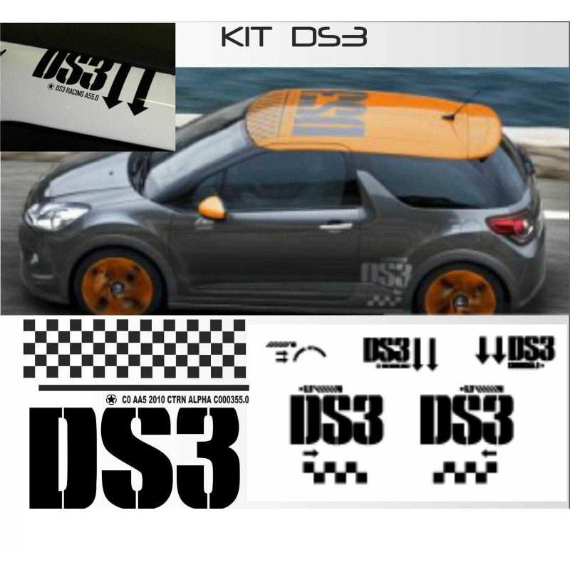 Citràen DS3 - Logos stickers side and hood stickers kit