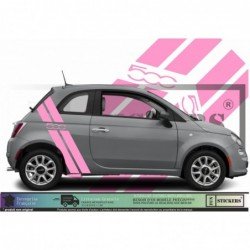 Fiat 500 kit stickers bandes racing style sportif autocollant Fun Stickers