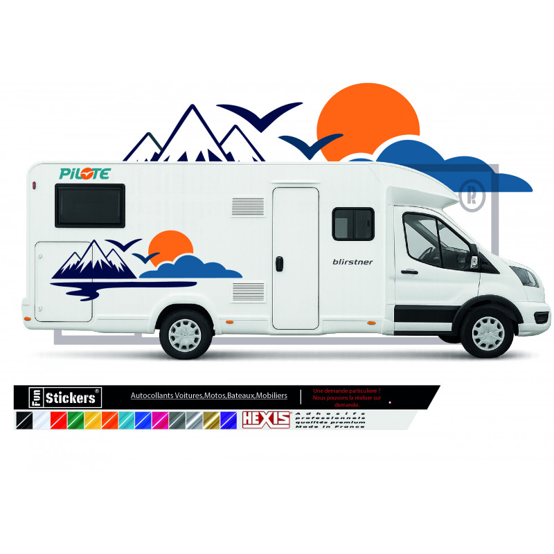 Camping Car décoration Pilote - Kit Complet - Tuning Sticker Autocollant Graphic Decals