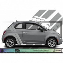 Fiat 500 kit stickers bandes racing style sportif autocollant Fun Stickers