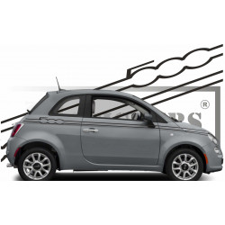 Autocollant Stripping Fiat 500 "signature" – Bandes Latérales Rétro Chic