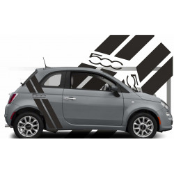Kit Stickers "Bandes Racing" pour Fiat 500 : Style Sportif Vertical