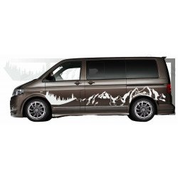 VW Transporter sticker XXL montagne foret kit outdoor van Fun Stickers