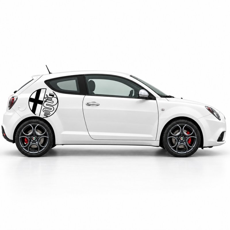 Alfa Romeo logo rond lateral x2 kit autocollant Fun Stickers