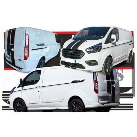 Kit complet bandes Ford Transit Custom professionnel flotte Fun Stickers
