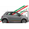 Autocollant Stripping Fiat 500 Tricolore Italie – Bandes Décoratives Latérales Sport