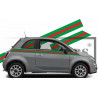 Décoration Voiture Fiat 500 – Bandes Rayées Luxe Vert/Rouge – Pose Facile style gucci