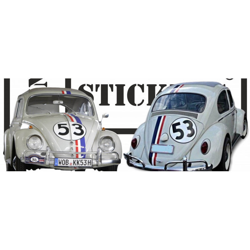 Volkswagen Coccinelle Bandes Choupette 53 - Kit Complet - Tuning Sticker Autocollant Graphic Decals