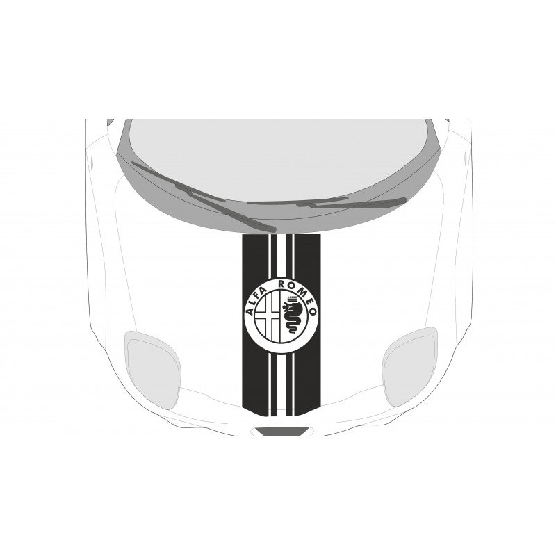 Alfa Romeo Mito 147 bande capot autocollante kit complet Fun Stickers