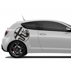 Alfa Romeo logos ronds lateraux x2 kit complet autocollant Fun Stickers