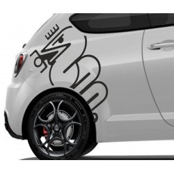 Alfa Romeo logos Serpent et Couronne x2 kit autocollant Fun Stickers