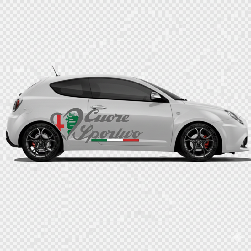 autocollant voiture pour alfa romeo effet cuore sportivo