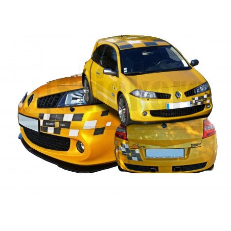 Kit stickers damier racing Renault Megane RS capot arriere Fun Stickers