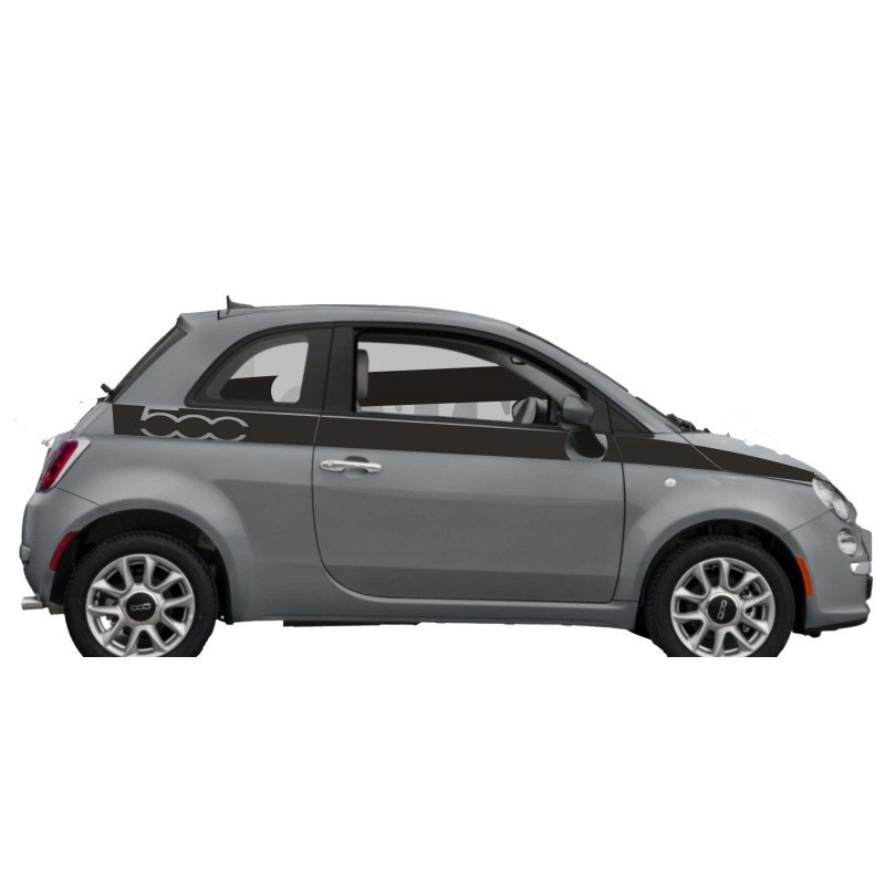 Fiat 500 stickers stripping lateral logo integre bandes Fun Stickers