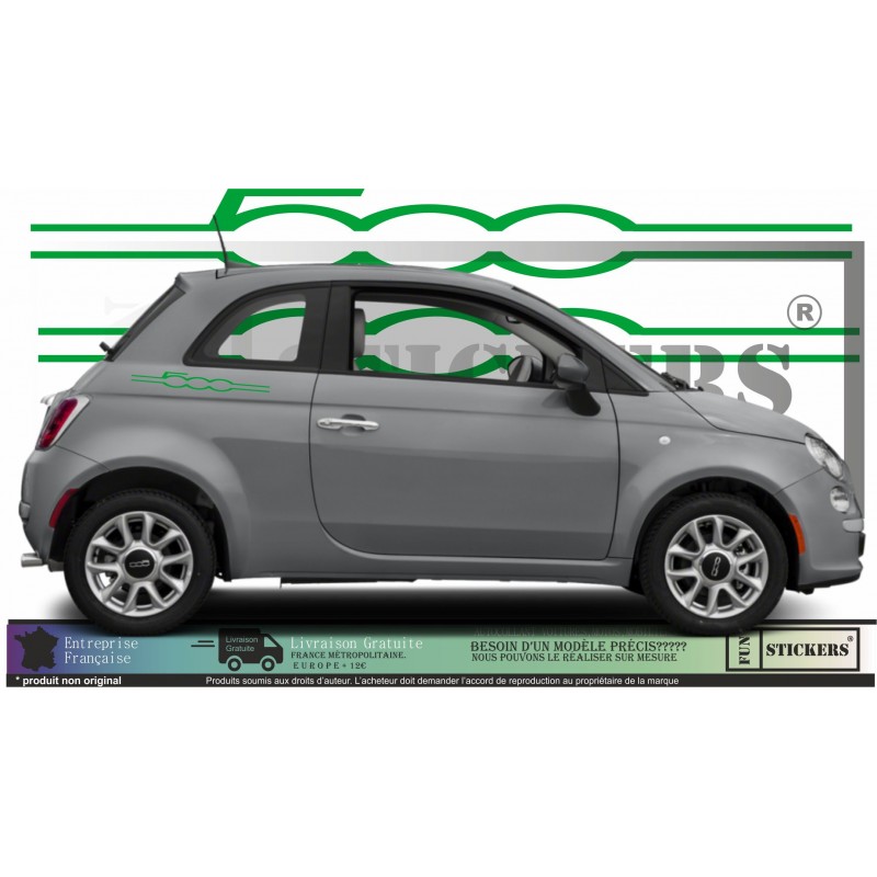 Fiat 500  lettrages 500  - Tuning Sticker Autocollant Graphic Decals