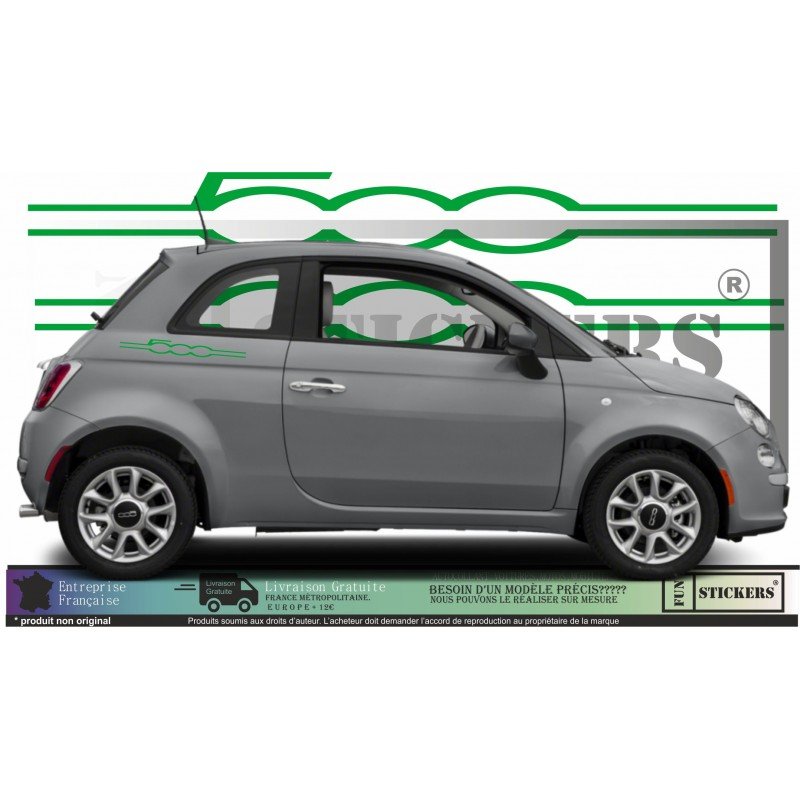 Fiat 500 lettrages 500 autocollants stickers Fun Stickers