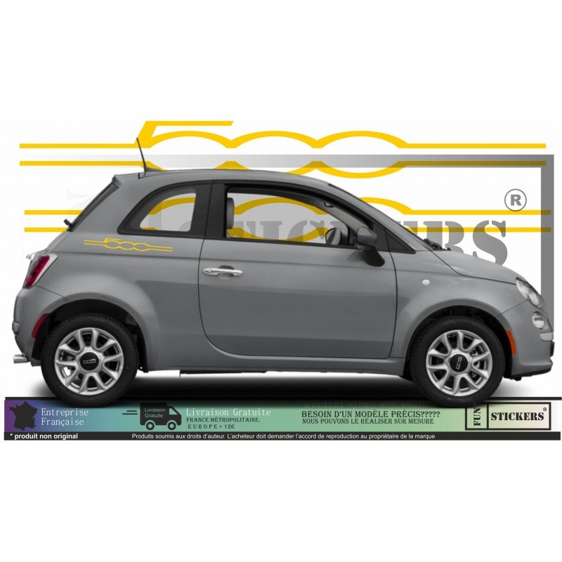 Fiat 500 lettrages 500 autocollants stickers Fun Stickers