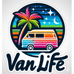 Sticker Retro Van Life 60cm Polymère Premium Fourgon | Fun Stickers