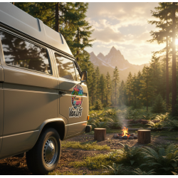 Sticker Retro Van Life 60cm Polymère Premium Fourgon | Fun Stickers