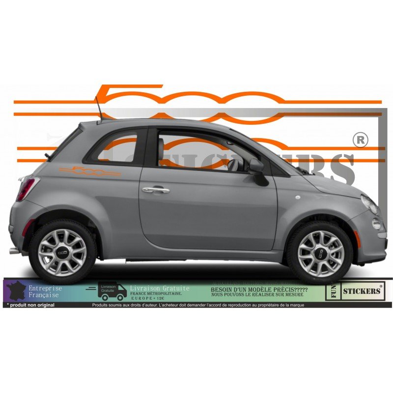 Fiat 500 lettrages 500 autocollants stickers Fun Stickers