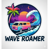 Autocollant Van Life Wave Roamer Retro Surf Road Trip | Fun Stickers