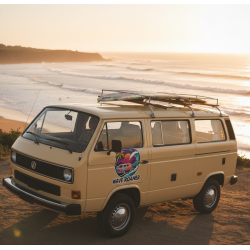 Autocollant Van Life Wave Roamer Retro Surf Road Trip | Fun Stickers