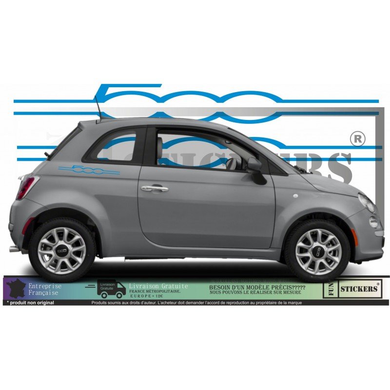 Fiat 500 lettrages 500 autocollants stickers Fun Stickers