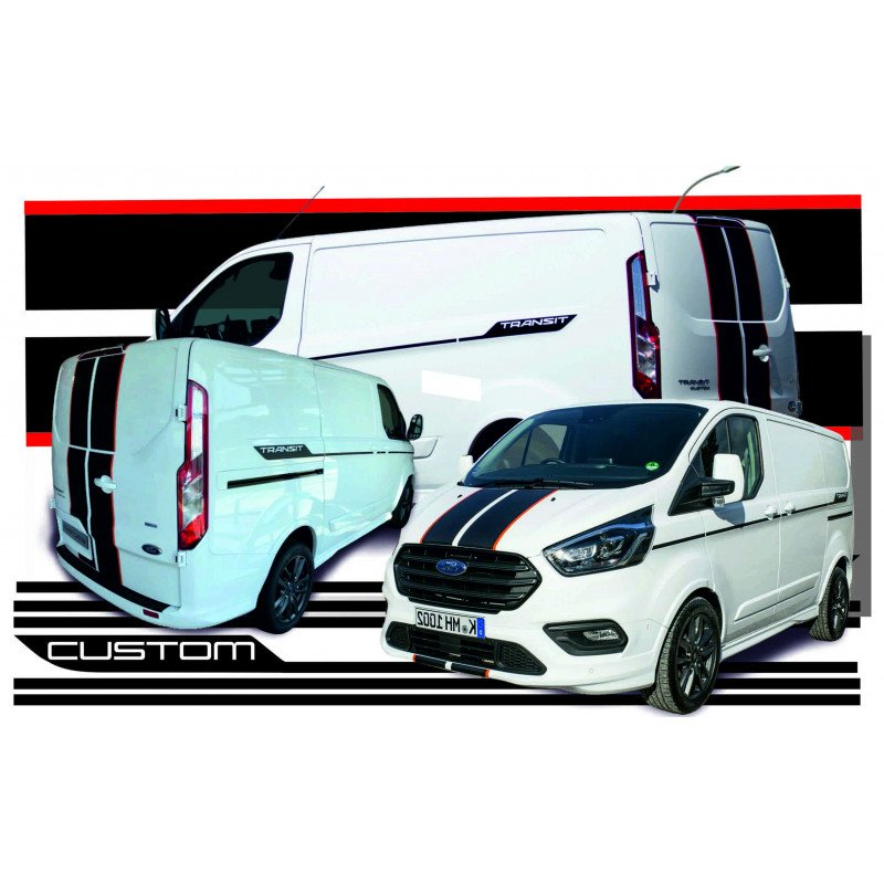 autocollant pour Ford Transit - Kit Bandes Intégrales XXL Sticker Autocollant