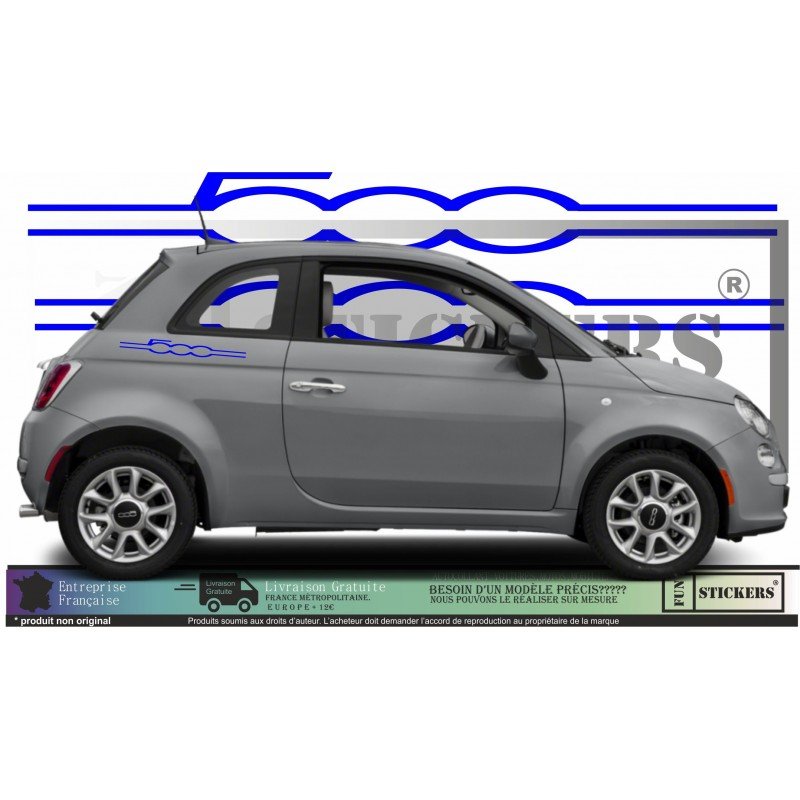 Fiat 500 lettrages 500 autocollants stickers Fun Stickers