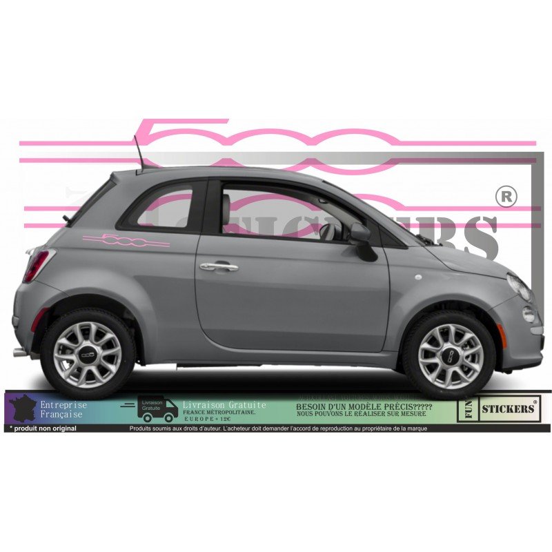Fiat 500 lettrages 500 autocollants stickers Fun Stickers