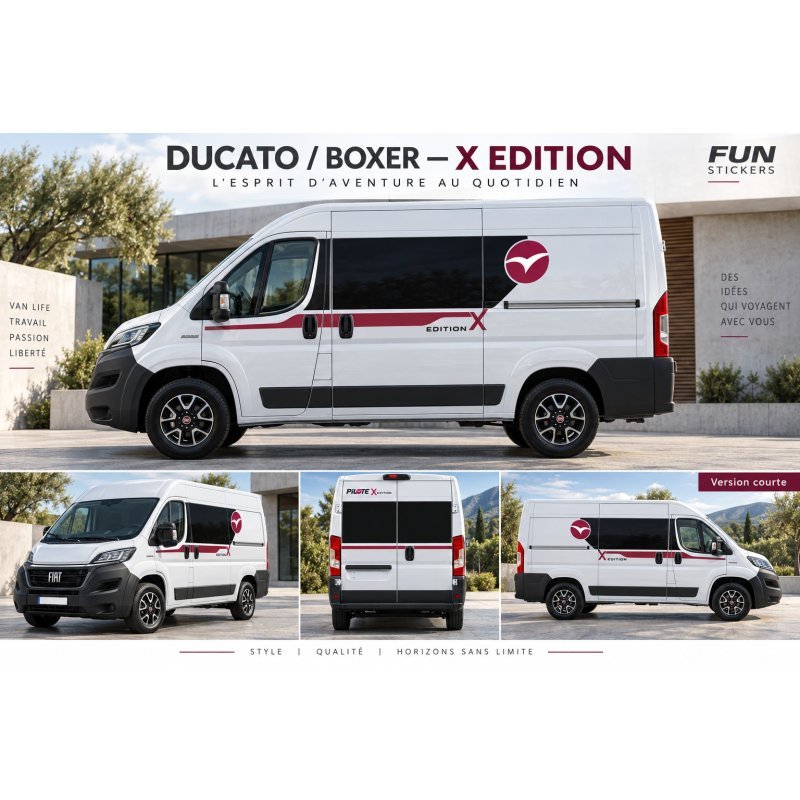 Autocollant Fiat Ducato Fourgon – Style Pilote X Edition